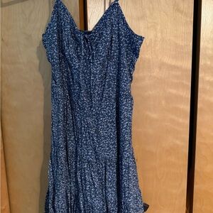 Blue Floral Sleeveless Dress